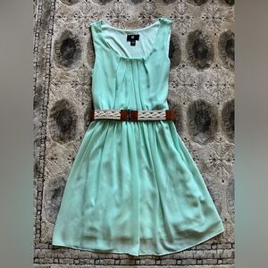 IZ Byer Teal Dress with Belt - Size Small